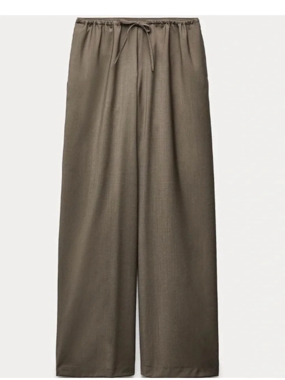 Zara *Set* Taupe Halter Top & Wide-Leg Pants Set - Picture 2 of 3